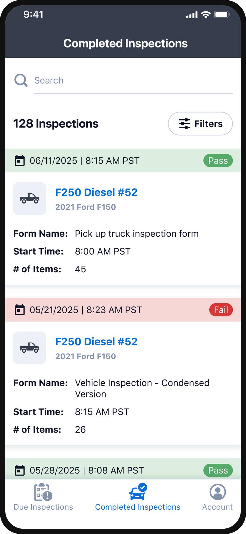 Completed Inspections